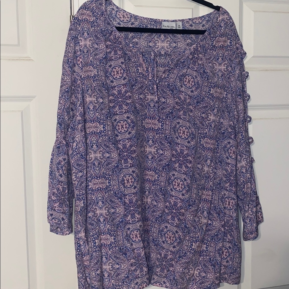 Kim Rogers Curvy Purple Tunic Top 3X